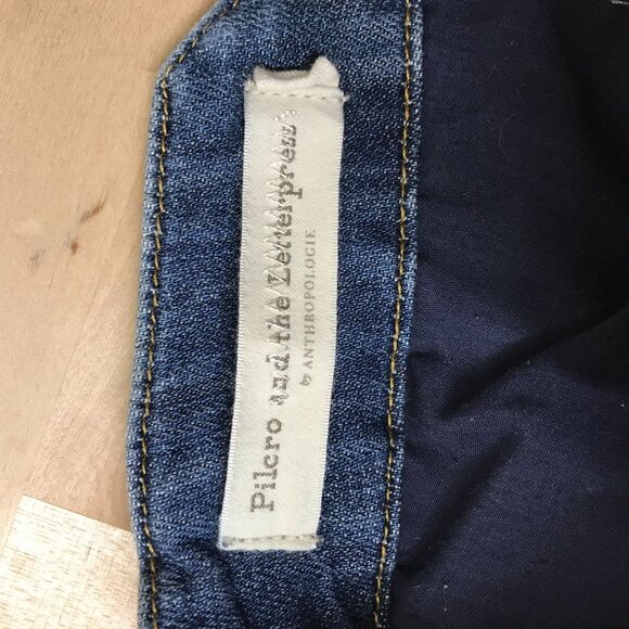 PILCRO - WOMEN'S 27 - BLUE DENIM ADJUSTABLE WAIST COTTON BLEND LOOSE WIDE JEANS - Picture 8 of 9